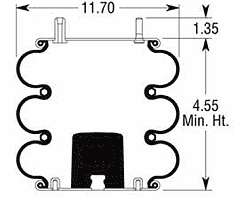 Triple Convoluted Air Bag, Replaces Firestone W01-358-7996 & Granning 8221