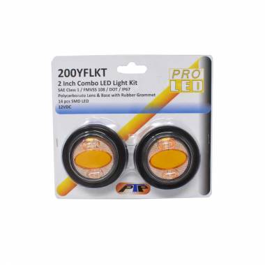 Pair of 200YFLKT 2" Round Amber LED Marker Lights With Amber Warning Flash Function