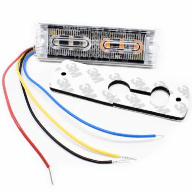 3674AG 6 LED Low Profile Amber/Green Light Head, 10-30V, 19 Flashing Patterns