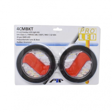 4CMBKT 4" Round Combination Light Kit, Stop-Tail-Turn, Reverse, & Warning Light Functions