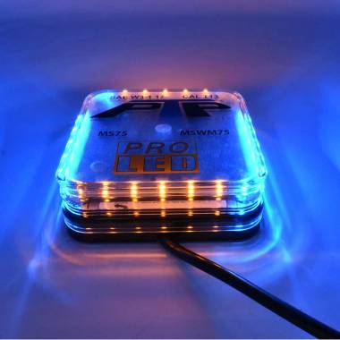 MS75AB Permanent Mount Amber/Blue LED Mini Beacon With 10 Flash Patterns