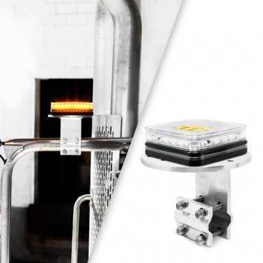 MS75A Permanent Mount Amber LED Mini Beacon With BRK20 Mirror Mount Bracket