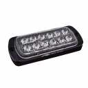 Double Row 12 LED Amber/White Warning Light With 19 Flash Patterns, 10-30 Volt DC