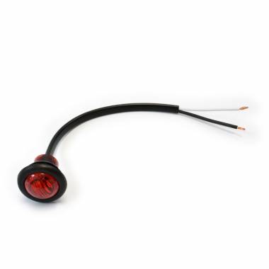34R3 3 LED Bullet Style Marker/Clearance Light With Grommet, Red Lens, Red LEDs, 0.75" Round