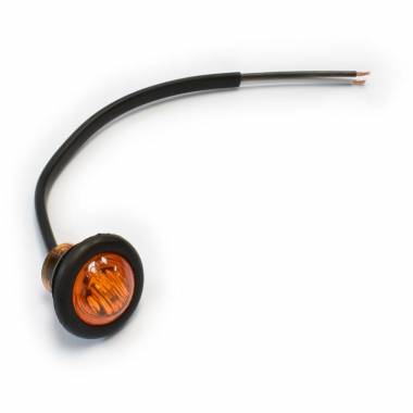 34Y3 3 LED Bullet Style Marker/Clearance Light With Grommet, Amber Lens, Amber LEDs, 0.75" Round