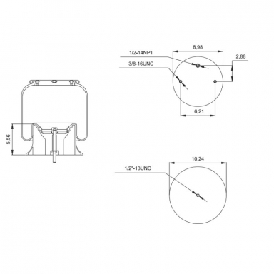 Reversible Sleeve Air Spring, Replaces Peterbilt 03-07887 Low Air Leaf and Firestone W01-358-8852