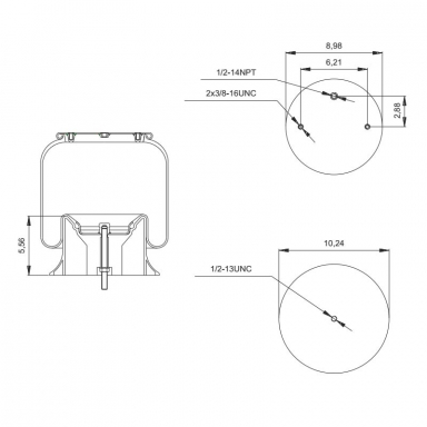 Air Bag - Replaces Peterbilt 03-06213 & 03-07111 Low Mount Air Leaf and Firestone W01-358-9026