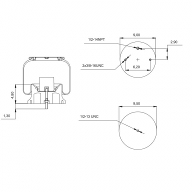 Air Bag - Replaces Peterbilt 03-01649, 03-02456, and 03-04759 & Firestone W01-358-9069