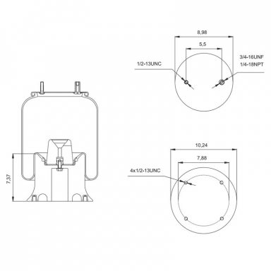 Reversible Sleeve Air Spring, Replaces Neway 90557043 and Firestone W01-358-9101