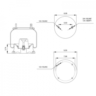 Reversible Sleeve Air Spring, Replaces Hendrickson S1245 and Granning 5065 Firestone W01-358-9105