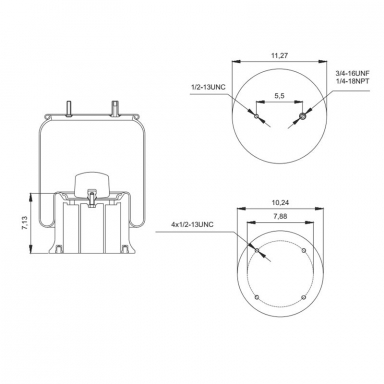 Reversible Sleeve Air Spring, Replaces Hendrickson S3467, Neway 90557020, and Firestone W01-358-9122