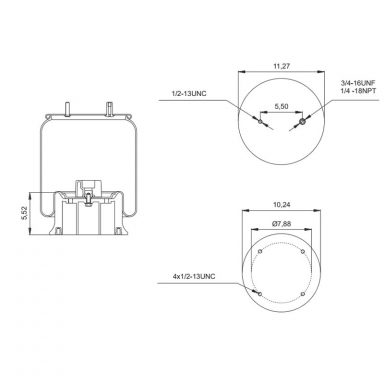 Reversible Sleeve Air Spring, Replaces Neway 90557125 and Firestone W01-358-9134