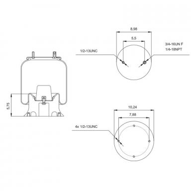 Reversible Sleeve Air Spring, Replaces Hendrickson Trailer S6195 and Firestone W01-358-9192