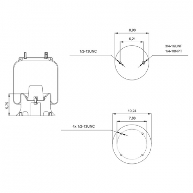 Reversible Sleeve Air Spring, Replaces Hendrickson Trailer S2694 and Firestone W01-358-9203