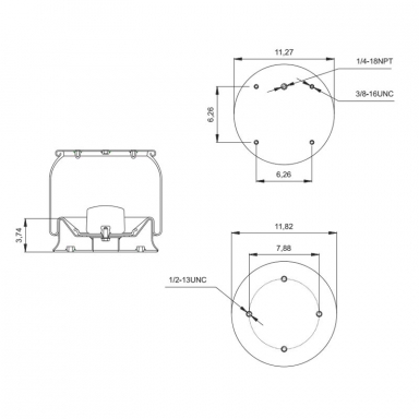 Reversible Sleeve Air Spring, Replaces Hendrickson Trailer S3648 and Firestone W01-358-9215