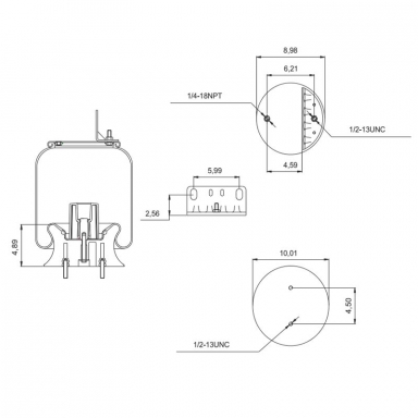 Reversible Sleeve Air Spring, Replaces Hendrickson 50405-1 & 50405-2 and Firestone W01-358-9287