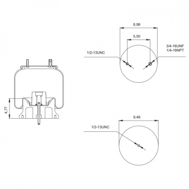 Reversible Sleeve Air Spring, Replaces Neway 90557120 and Firestone W01-358-9293