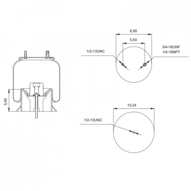 Reversible Sleeve Air Spring, Replaces Neway 90557121 and Firestone W01-358-9295
