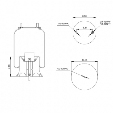 Reversible Sleeve Air Spring, Replaces Watson & Chalin AS-0057 & Firestone W01-358-9370 Air Springs