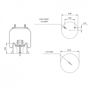 Reversible Sleeve Air Spring, Replaces Hendrickson Trailer S23720 and Firestone W01-358-9626