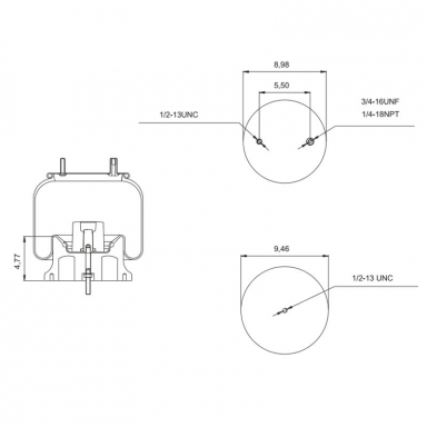 Reversible Sleeve Air Spring, Replaces Neway 90557117 and Firestone W01-358-9921