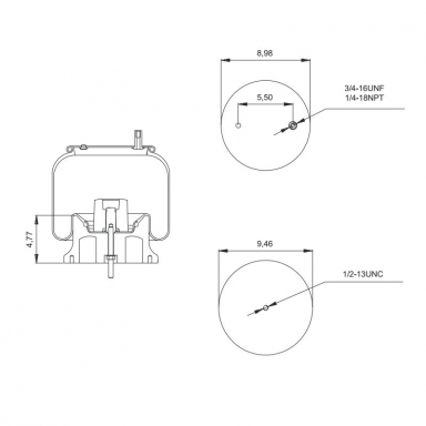 Reversible Sleeve Air Spring, Replaces Neway 90557156 and Firestone W01-358-9936