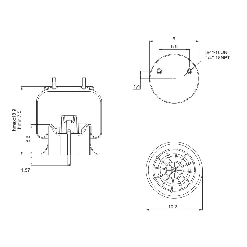 Pro Trucking Products: Air Bag - Replaces Hendrickson S