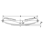 Light Trailer Leaf Spring, 1-3/4" Wide, 4 Leaves, 3" Arch, 1,625 lbs Capacity